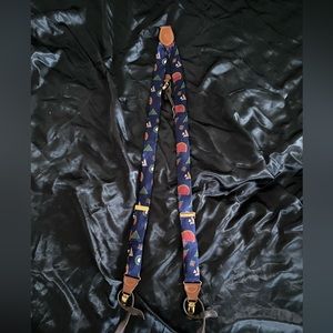 ALEXANDER JULIAN Suspenders (Blue, Leather)